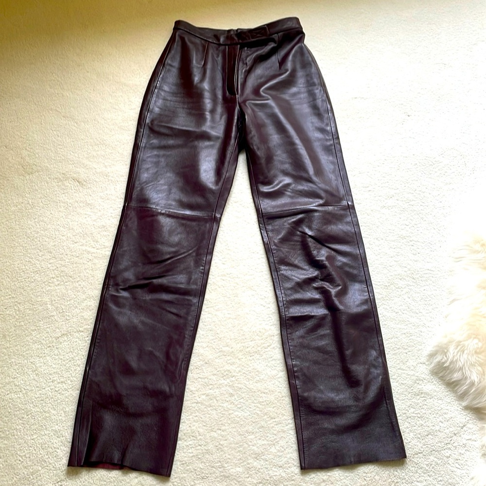 Siena Studio Burgundy Leather Pants